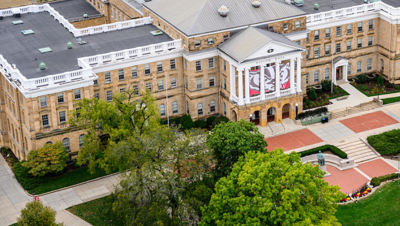 Aerial view of Bascom Hill